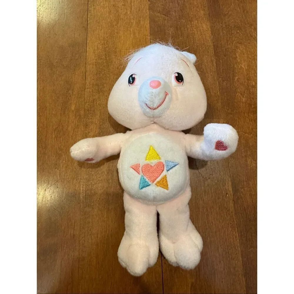 Care Bears True Heart Bear Plush 8” 2007 Play Along Pink Rainbow Belly Stuffed T